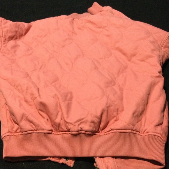Universal Thread Quilted Bomber Jacket Pink Casual Snap Button Pockets Size S - Picture 8 of 8